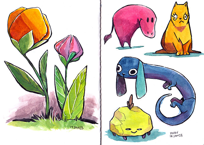 watercolour doodles